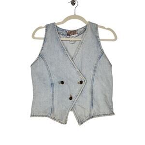 Vintage 80s 90s Gitano Denim Vest Western Boho Fairy Grunge Acid Wash